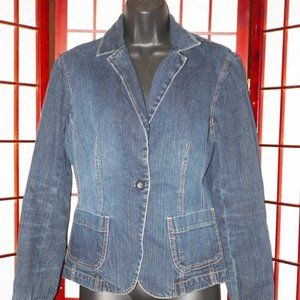 VTG New York & Company Blue Denim Blazer Jacket
